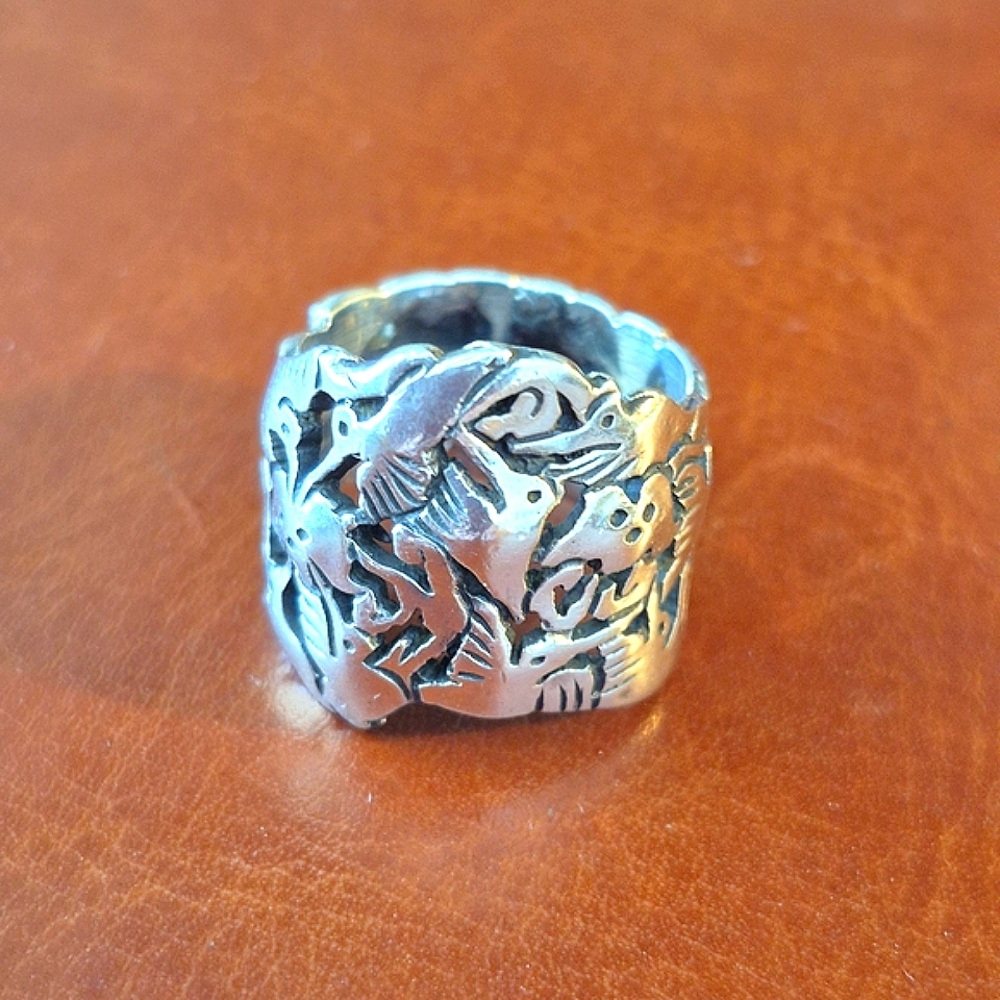 Vintage Sterling Silver Hummingbird Ring